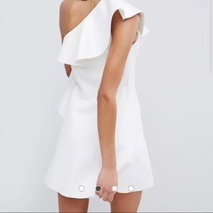 COPY - ASOS one shoulder ruffle a-line mini dress
